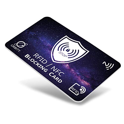 ORBITY | Carta di Blocco RFID Protezione | Contactless | RFID/NFC Anti Clonazione | Custodia Carte di Credito Chip Sicurezza. (OrbityCard)