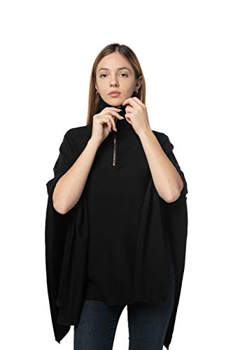 Finery Poncho Scialle Maglione Donna E Maglieria Elasticizzata per Inverno (Nero)