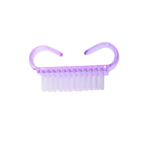 Fangfeen Di piccola dimensione polvere spazzola pulita di colore rosa/viola di plastica unghie pennello Nail Strumenti Manicure Arts (colore casuale)