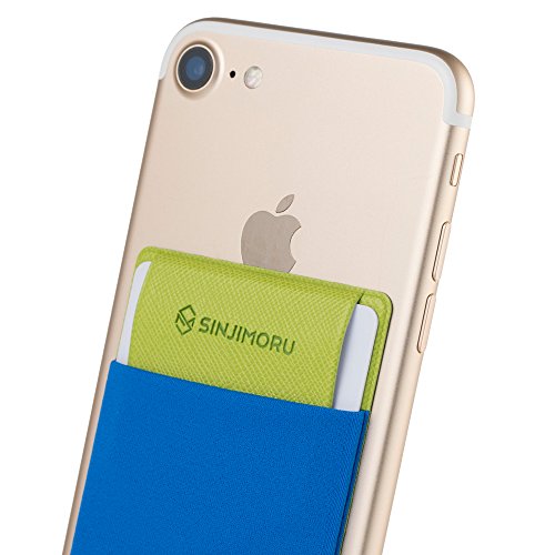 Sinjimoru Porta Carte di Credito con Portafogli, Porta Carte di Credito per iPhone e Smartphone Android. Sinji Pouch Flap, Blu.