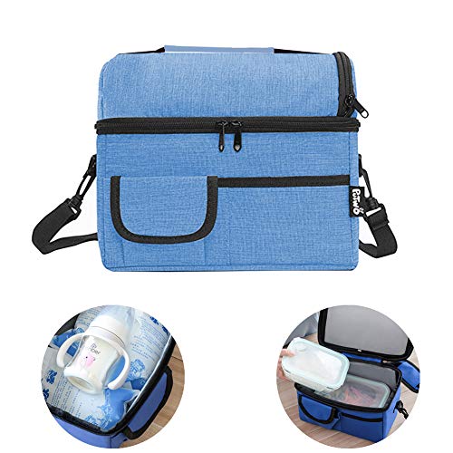 Borsa Termica Pranzo - WENTS 8L Porta Pranzo Termico Borsa Termica Piccola Borsetta Porta Pranzo Termica Borsa Frigo Tracolla Borsa Pasto Borsa Portapranzo per Lavoro e Picnic Blue