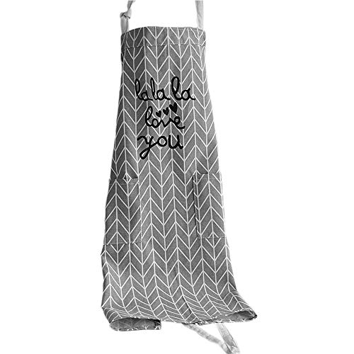 G2PLUS Grembiule da cucina da donna con 2 tasche grigio