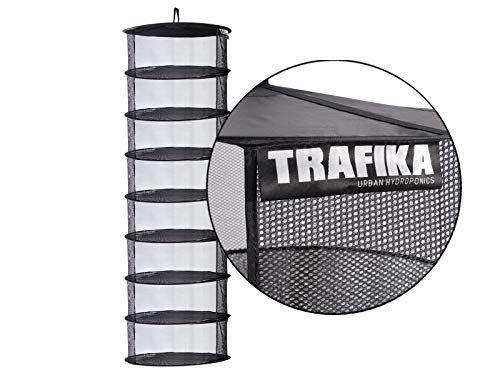 TRAFIKA Malla Essiccazione/Tela Microperforata/8 Moduli 55cm Diametro/per Colture idroponiche/Essiccazione Stagionatura di Piante,Funghi,Cime/Coltivazione Indoor/Coltura Esterna/Drying Rack (55)