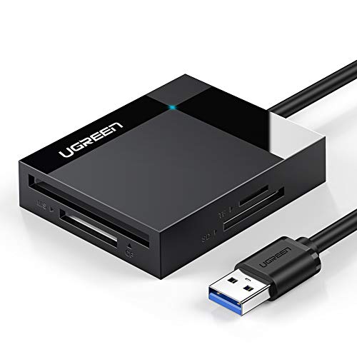 UGREEN USB 3.0 Lettore Schede SD TF CF MS, Card Reader 5Gbps Legge contemporaneamente 4 Schede da 2TB, Adattatori per schede di Memoria Compatibile PC, PS4, PS3, Xbox One ECC