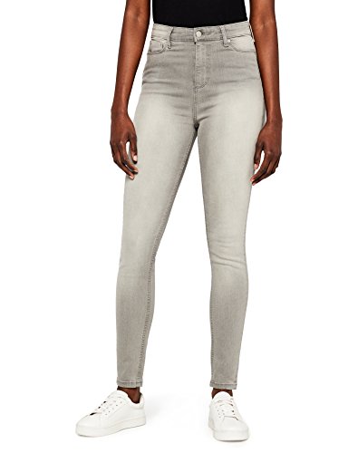 Marchio Amazon - MERAKI Jeans Skinny a Vita Alta Donna, Grigio (Grey), 29W / 30L, Label: 29W / 30L