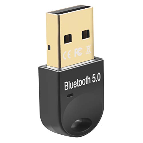 QueenDer Adattatore Bluetooth 5.0 USB Dongle per PC Bluetooth EDR Chiave Trasmettitore e Ricevitore Supporto Windows 10/8.1/8/7 per Computer Laptop Cuffie Tastiera Mouse