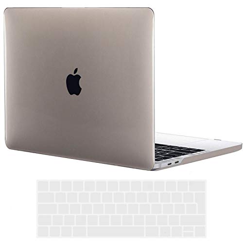 TECOOL Custodia MacBook PRO 15 Pollici 2019 2018 2017 2016 Case, Plastica Cover Rigida Copertina & Copertura della Tastiera per MacBook PRO 15,4 con Touch Bar (Modello: A1707/A1990) -Cristallo Grigio