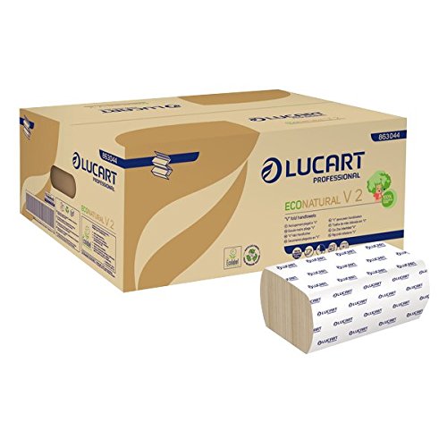 LUCART Asciugamani intercalati Lucart -V-riciclato Econatural -21x21cm- 2 veli -190fg-863044 (conf. 20)