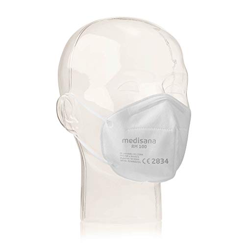 Medisana RM 100 FFP2/KN 95 Maschera di Protezione Respiratoria, Antipolvere a 3 Strati, 10 Pezzi Confezionati Singolarmente in Sacchetto di PE
