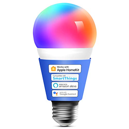 meross Lampadina Wifi Intelligente LED Dimmerabile Multicolore E27 60WSmart Light RGBCW Compatibile con Homekit, SmartThings, Amazon Alexa, Google Home, IFTTT