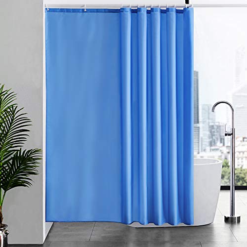 Furlinic Tenda Doccia Antimuffa Tessuto in Poliestere Grande Tende Doccia Impermeabile Lavabile Blu Tenda Vasca da Bagno con 12 Ganci 200x200cm.