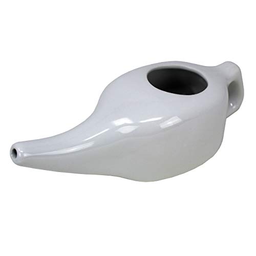 Neti Pot in Ceramica per Irrigazione Nasale - Neti Lota Ayurvedico per Doccia Nasale - Per pulizia e lavaggio del naso - Ideale in caso di Naso Chiuso e Mal di Testa cronico - 200 ml