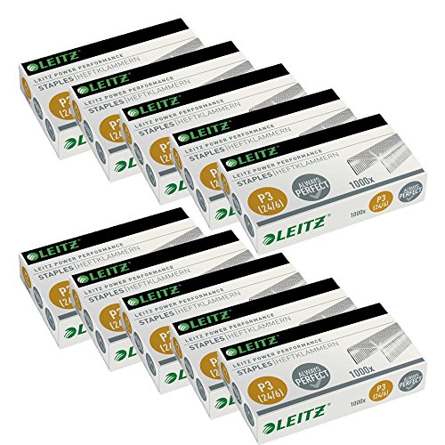 Leitz - Punti per spillatrice | disponibile in diverse dimensioni e quantità a scelta, 24/6mm, pacco di 10