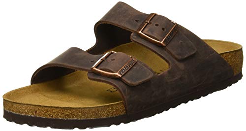 Birkenstock Arizona, Sandali unisex adulto, marrone (habana oiled leather), 41 (Stretto)