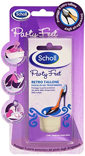 Scholl Party Feet Retro Tallone, Fascia in Gel Trasparente, 1 Paio