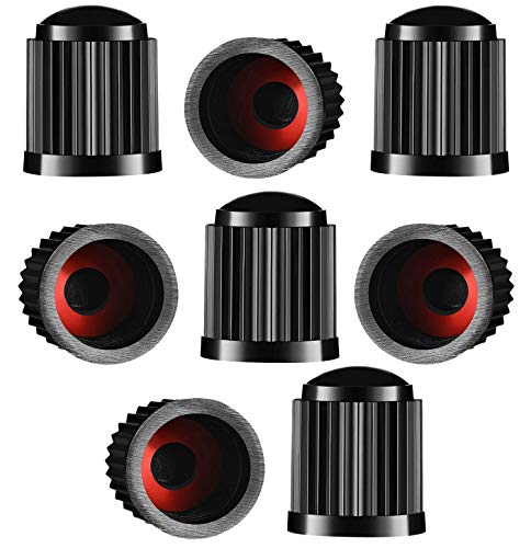 Tappi antipolvere per valvole dei pneumatici, in plastica, con anello di tenuta per SUV, moto, camion, bici, bici, colore nero, 8 pezzi