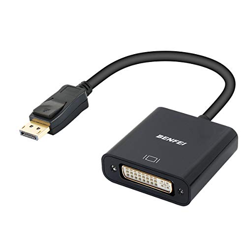 DisplayPort a DVI, adattatore ENFEI da DP a DVI placcato in oro (maschio a femmina) compatibile per Lenovo, Dell, HP e altri marchi