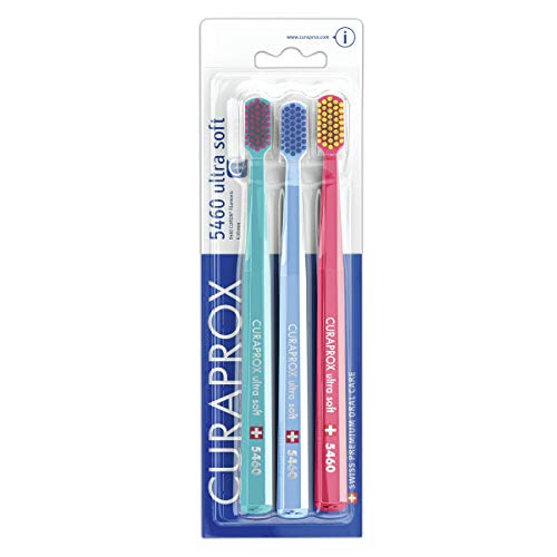 Curaprox CS5460PACK Ultra Soft Spazzolini da denti, confezione da 3 pz, colori assortiti