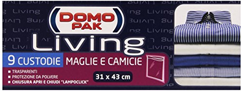 Domopak Living Custodie Maglie e Camicie, 31 x 43 cm - 9 Pezzi