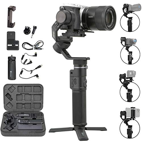 FeiyuTech G6 Max Stabilizzatore Gimbal per Mirrorless Smartphone Sports Camera Sony a6500, RX100, Gopro 8 7 6 5, Smartphone iPhone 11 Pro Max Huawei P30 P20+ Samsung s10+,1.2Kg Payload, Splash Proof