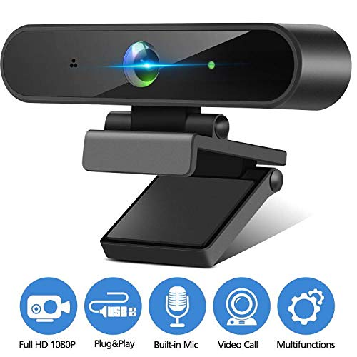 Isincer Streaming Webcam HD 1080p con Microfono a riduzione del Rumore Videocamera per PC Laptop con Webcam e Microfono