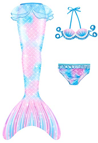 shepretty Coda di Sirena con Bikini per Bambina,wupuS01,130