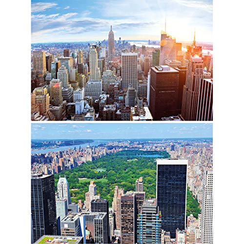 GREAT ART Set di 2 Poster XXL – Vista di New York Skyline – Penthouse & Central Park America City Grandi Città USA Viaggio Decorazione Murale Foto Poster (140 x 100cm)