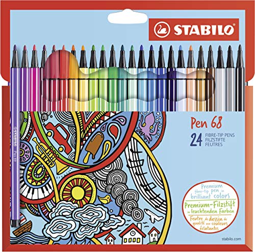 Pennarello Premium - STABILO Pen 68 - Astuccio in Cartone da 24 - Colori assortiti