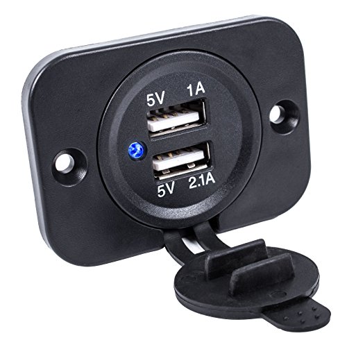 USB doppio ad incasso steckdose12/24 Volt 2,1 a 5 Volt per roulotte, camper, Auto, Barca, Camion