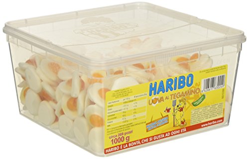 HARIBO Caramelle Barattolo 200 pz. Uova al Tegamino kg. 990 gr