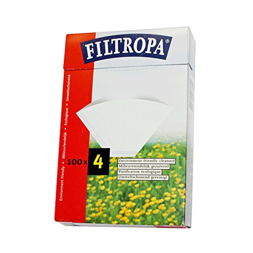 2 scatole di Filtropa taglia 4 carte da filtro, confezione da 100, bianco