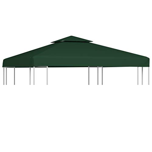 vidaXL Copertura Impermeabile Verde 3x3m Ricambio Tetto Gazebo Tenda Chiosco