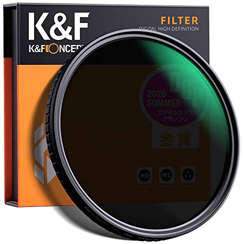 K&F Concept 49mm Filtro ND variabile ND2-ND32 Slim MRC 18 Strati per Fotocamera con Obiettivo No X Spot con Custodia