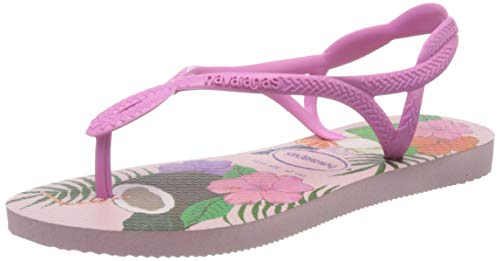 Havaianas Luna Print, Sandali con Cinturino alla Caviglia Bambina, Multicolore (Crystal Rose 1141), 33/34 EU