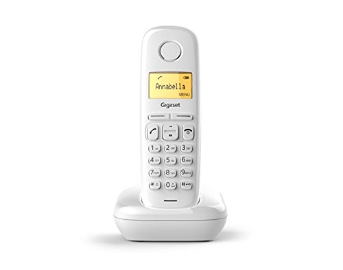 Gigaset A170 Telefono Portatile, Ampio Display Illuminato, Lista Chiamate Effettuate, Ricevute e Perse, Bianco [ITALIA]