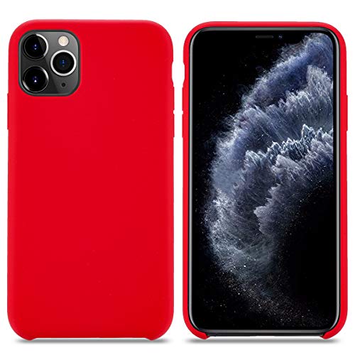 Custodia iPhone 11 Pro Max, Custodia Silicone Liquido Antiurto con Fodera Microfibra Morbida Anti-Graffio Case Silicone Ultra Sottile Protettiva Cover per Apple iPhone 11 Pro Max. (6.5 inch,Rosso)