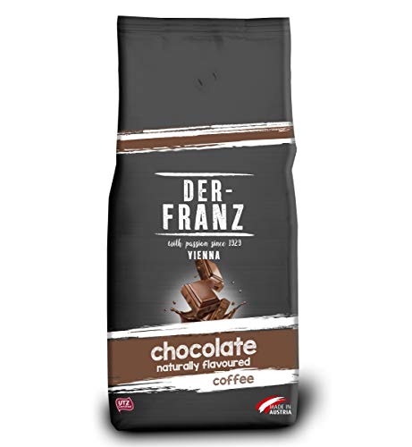 Der Franz, caffè miscela di Arabica e Robusta, torrefatto, fagiolo intero aromatizzato al cioccolato, naturale, UTZ, chicchi interi, 1000 g