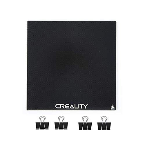 Creality Piattaforma di stampa su vetro 3D, con Rivestimento microporoso, Con quattro clip di fissaggio, 235 x 235 x 4 mm