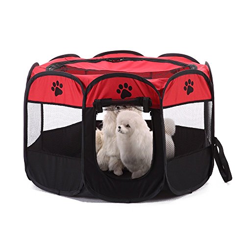 BWORPPY - Kennel per cane/gatto/cuccioli, pieghevole, tenda, resistente all'acqua, parte superiore rimovibile