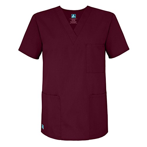 Adar Uniforms Uniforme mediche Unisex Top Infermiera Abbigliamento Professionale – 601 – Burgundy – 4X