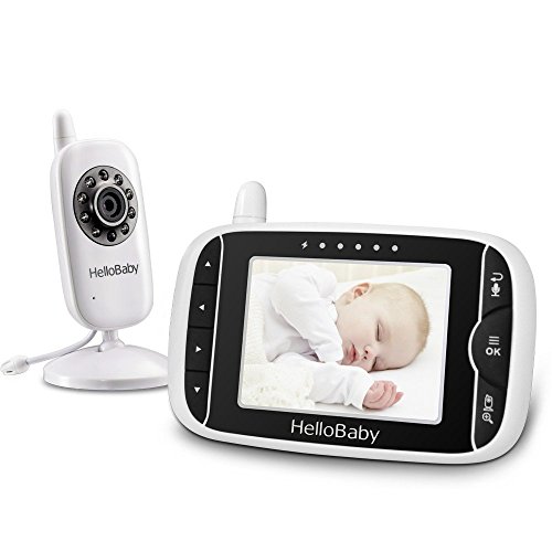 HelloBaby HB32 Wireless Video 3.2 TFT LCD Baby Monitor , Visione Notturna Monitoraggio della Temperatura e 2 vie Citofono Sistema (HB32)