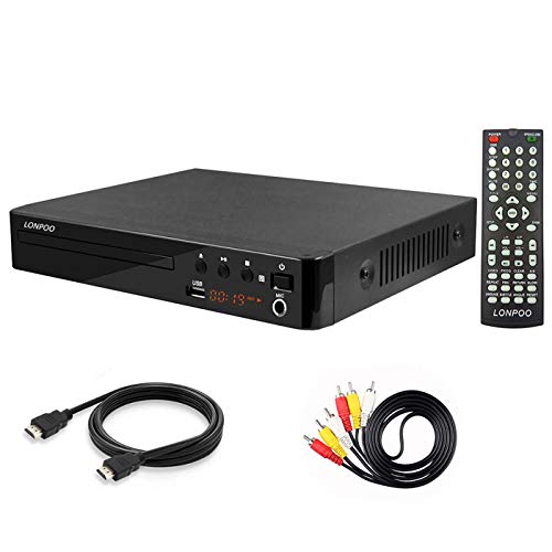 LP-099 Lettore HD DVD per TV, Multi Regione Libera Lettori DVD CD con uscita HDMI & AV, ingresso USB, ingresso MIC, Display a LED