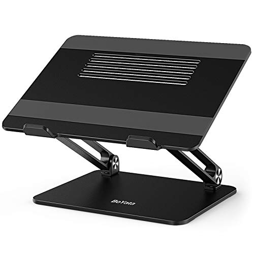 BoYata - Supporto per computer portatile multi-angolo con presa di calore, supporto regolabile per notebook (11-17 pollici), incluso MacBook Pro/Air, Lenovo, Samsung, HP (nero)