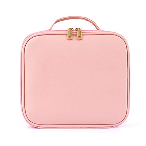 Make Up Bag Professional Beauty Case da Viaggio Makeup Astuccio per Trucco Valigetta Organizzativa Borsa Trucchi Custodia Cosmetica Impermeabile con Divisori Regolabili Pelle Sintetica PU(Rosa)