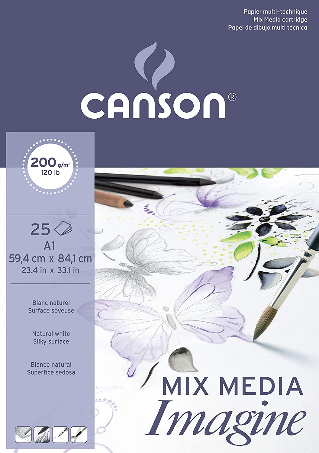 Canson - CANSON Bloc a dessin Imagine, format A1, 200 g/m2