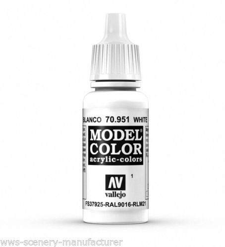 War World Gaming Vallejo Model Color White - White 70.951 - Wargame Miniature Figure Painting Assortment Modelling Wargaming Hobby Tabletop Model Paint Collection