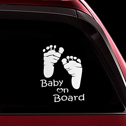 TOTOMO Adesivo per bambini a bordo - Divertente simpatico cartello di sicurezza per auto per finestre e paraurti - Footprint ALI-036