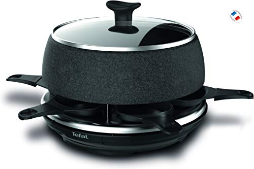 Tefal RE12C812 - Raschietto multiuso 6 in 1 per fonduta, tavoletta per crêpe, piastra per formaggi Gratinato, 6 persone