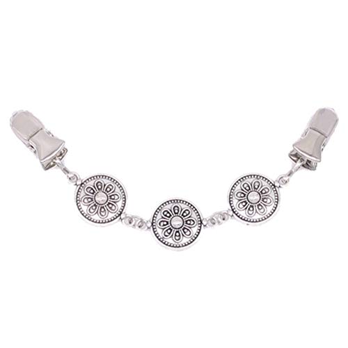 Fenical Maglione cardigan clip fibbie bottoni fibbia in metallo per abbigliamento decorazione ganci per abiti (argento)