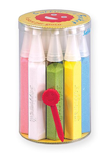 Sabbiarelli Sand-it for Fun - Basket: Kit 12 Penne Ricaricabili di Sabbia Colorata con Spellicolino Incluso, Multicolore